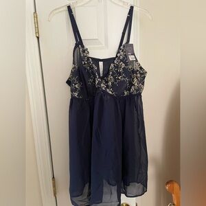 Cacique Navy Blue Lingerie Set